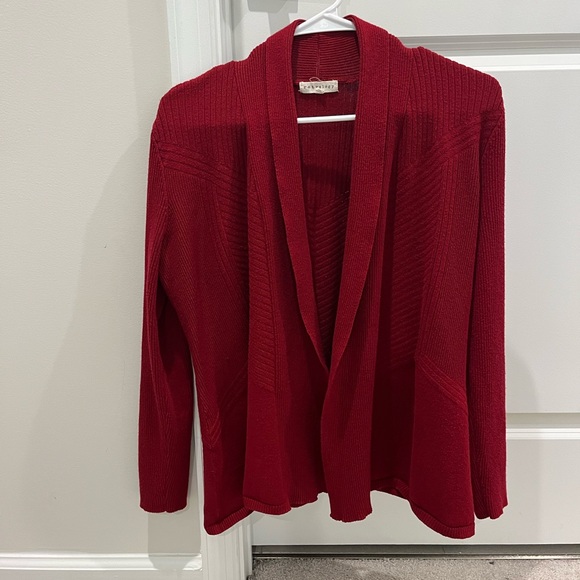 Red Open Front Cardigan Sweater - Picture 1 of 3